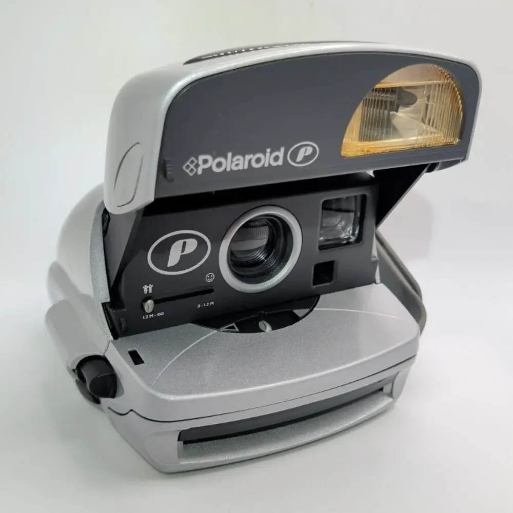 Polaroid P600 Instant Film Camera Silver With Box, Instructions